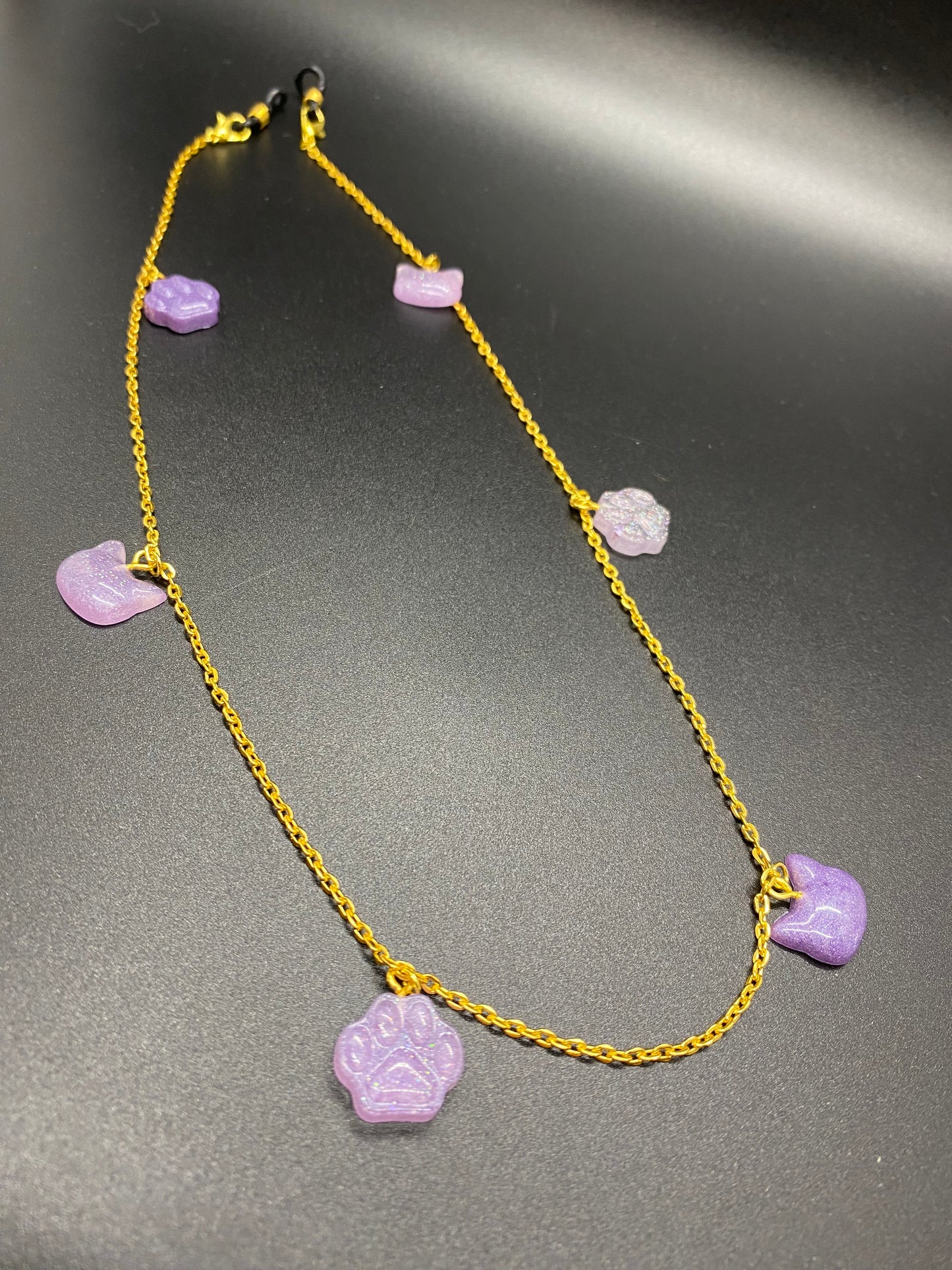 Purple Love Cats Eye Glass Chain