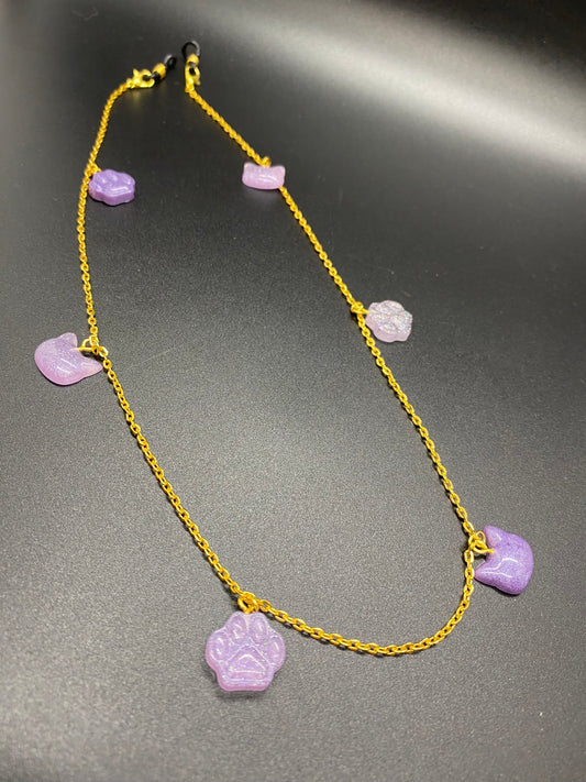 Purple Love Cats Eye Glass Chain