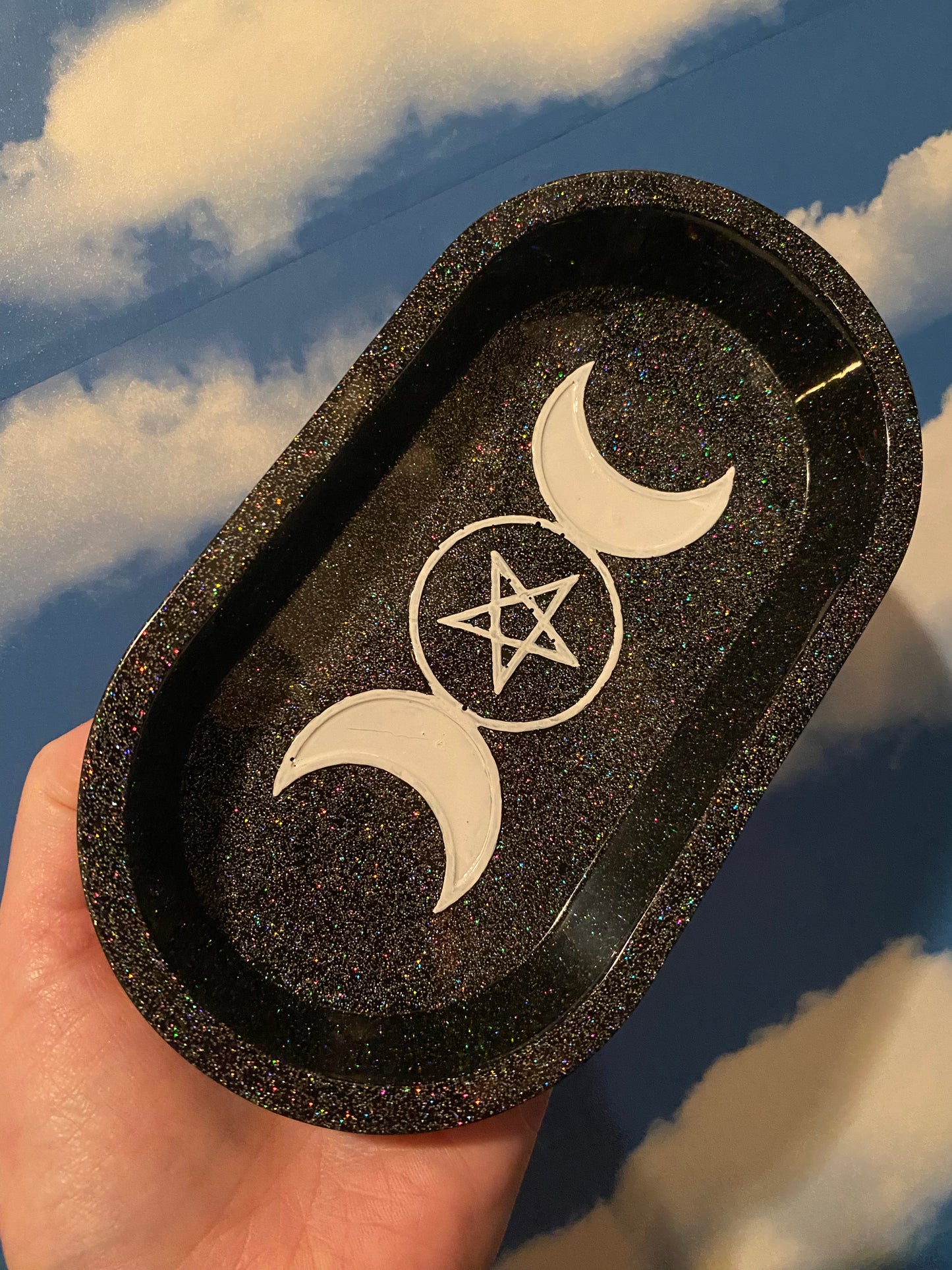 3 Moon Pentagram Resin Tray