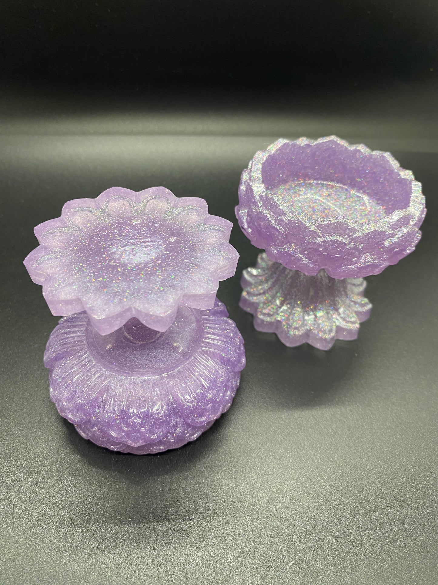 Lilac Tea Light Holders Set of 2