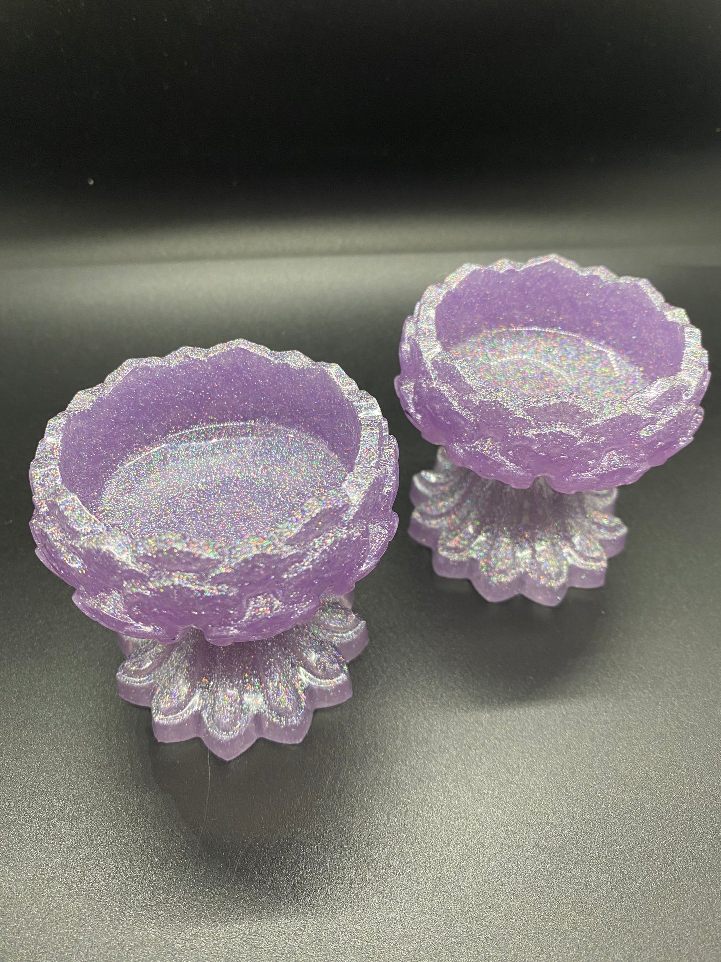 Lilac Tea Light Holders Set of 2