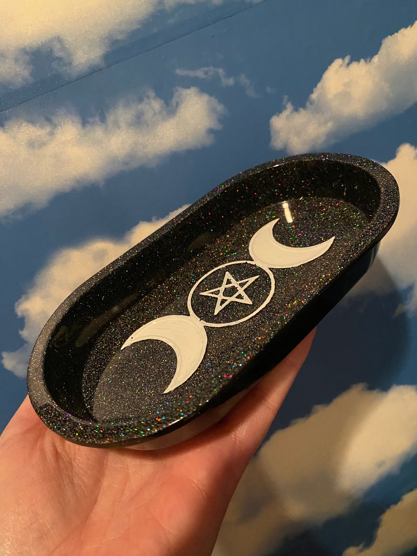 3 Moon Pentagram Resin Tray