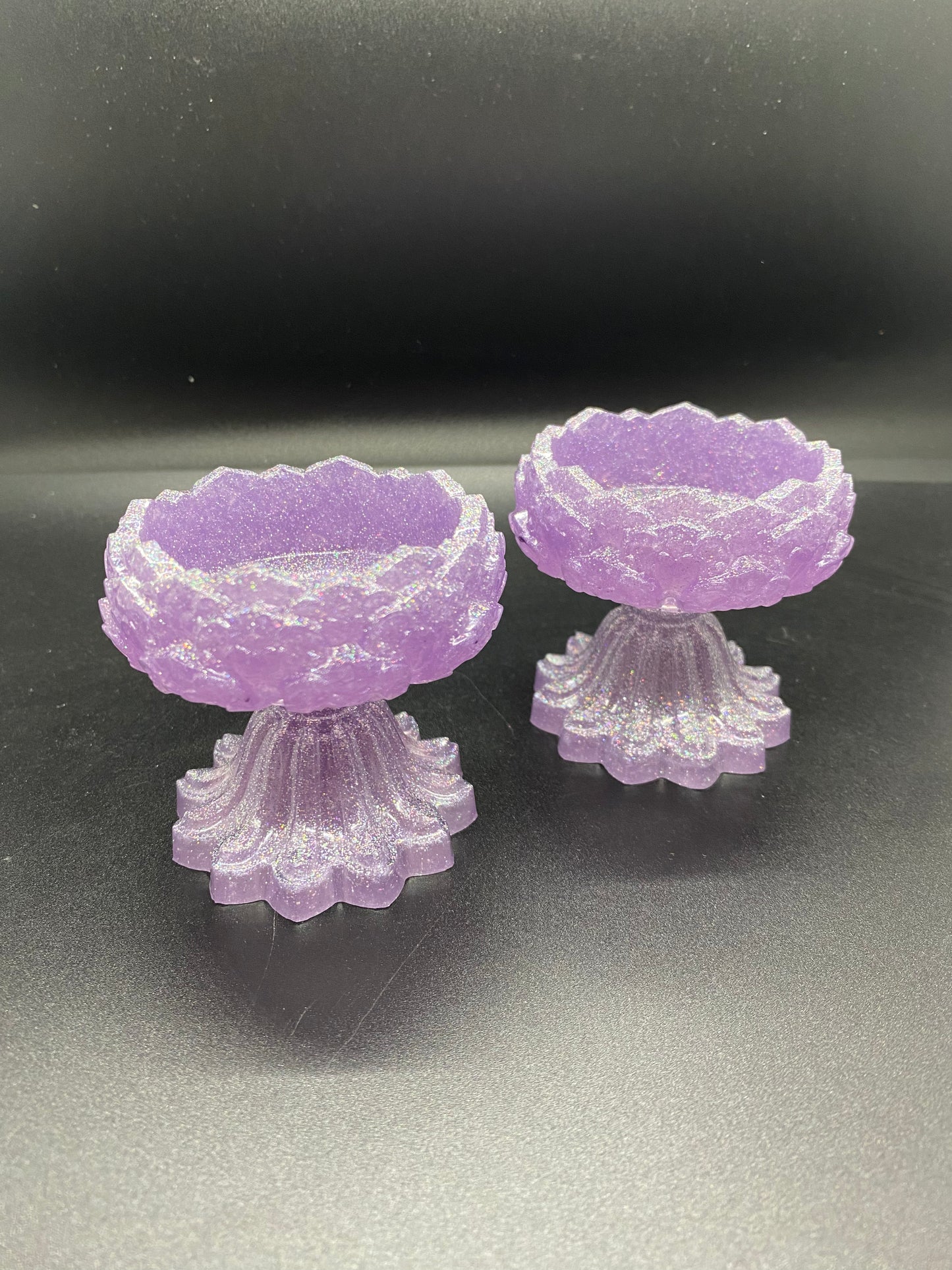 Lilac Tea Light Holders Set of 2